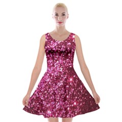 Pink Glitter Velvet Skater Dress by Amaryn4rt