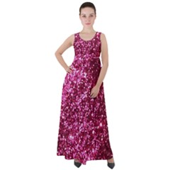 Pink Glitter Empire Waist Velour Maxi Dress by Amaryn4rt