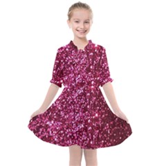 Pink Glitter Kids  All Frills Chiffon Dress by Amaryn4rt