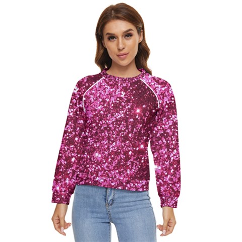 Pink Glitter Women s Long Sleeve Raglan T-shirt by Amaryn4rt