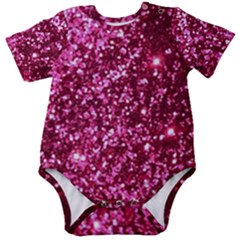 Pink Glitter Baby Short Sleeve Bodysuit by Amaryn4rt