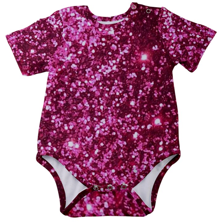 Pink Glitter Baby Short Sleeve Bodysuit