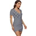 Space Patterns Low Cut Cap Sleeve Mini Dress View3