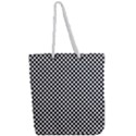 Black And White Checkerboard Background Board Checker Full Print Rope Handle Tote (Large) View2