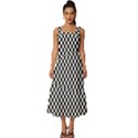 Space Patterns Square Neckline Tiered Midi Dress View1