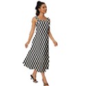 Space Patterns Square Neckline Tiered Midi Dress View3