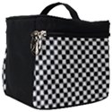 Black And White Checkerboard Background Board Checker Make Up Travel Bag (Big) View1