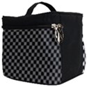 Black And White Checkerboard Background Board Checker Make Up Travel Bag (Big) View2