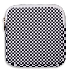 Black And White Checkerboard Background Board Checker Mini Square Pouch by Amaryn4rt