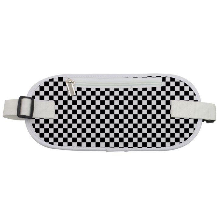 Black And White Checkerboard Background Board Checker Rounded Waist Pouch