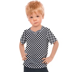 Black And White Checkerboard Background Board Checker Kids  Sports T-shirt