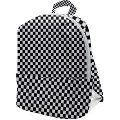 Black And White Checkerboard Background Board Checker Zip Up Backpack by Amaryn4rt