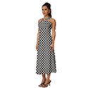 Black And White Checkerboard Background Board Checker Sleeveless Cross Front Cocktail Midi Chiffon Dress View2