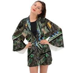 Computer Ram Tech - Long Sleeve Kimono by Amaryn4rt