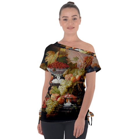 Abundance Of Fruit Severin Roesen Off Shoulder Tie-up T-shirt by Amaryn4rt