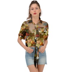 Abundance Of Fruit Severin Roesen Tie Front Shirt  by Amaryn4rt