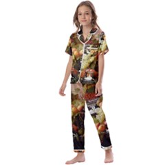 Abundance Of Fruit Severin Roesen Kids  Satin Short Sleeve Pajamas Set by Amaryn4rt