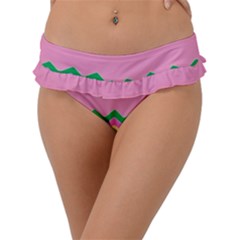 Easter Chevron Pattern Stripes Frill Bikini Bottoms by Amaryn4rt