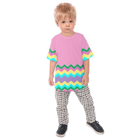 Easter Chevron Pattern Stripes Kids  Raglan T-shirt by Amaryn4rt