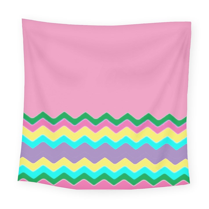 Easter Chevron Pattern Stripes Square Tapestry (Large)