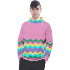 Easter Chevron Pattern Stripes Men s Pullover Hoodie