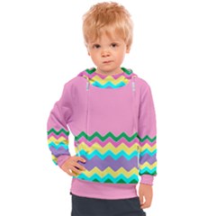 Easter Chevron Pattern Stripes Kids  Hooded Pullover by Amaryn4rt