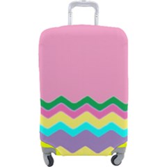 Easter Chevron Pattern Stripes Luggage Cover (large) by Amaryn4rt