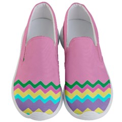 Easter Chevron Pattern Stripes Men s Lightweight Slip Ons by Amaryn4rt