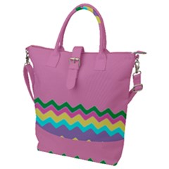 Easter Chevron Pattern Stripes Buckle Top Tote Bag by Amaryn4rt