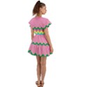 Easter Chevron Pattern Stripes Flutter Sleeve Wrap Dress View2