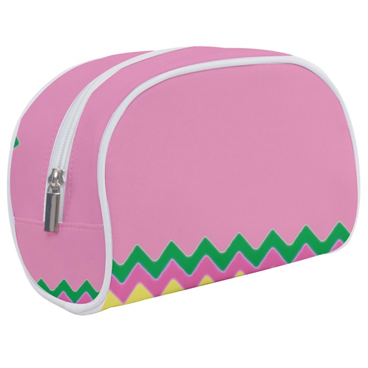 Easter Chevron Pattern Stripes Make Up Case (Medium)