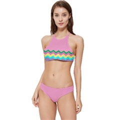 Easter Chevron Pattern Stripes Banded Triangle Bikini Set by Amaryn4rt