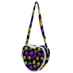 Space Patterns Heart Shoulder Bag by Amaryn4rt