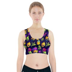 Space Patterns Sports Bra With Pocket by Amaryn4rt