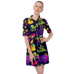 Space Patterns Belted Shirt Dress by Amaryn4rt