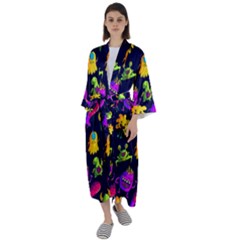 Space Patterns Maxi Satin Kimono by Amaryn4rt