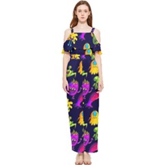 Space Patterns Draped Sleeveless Chiffon Jumpsuit by Amaryn4rt