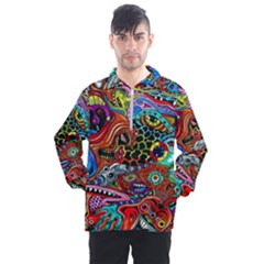 Vector Art Pattern - Men s Half Zip Pullover by Amaryn4rt