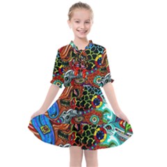 Vector Art Pattern - Kids  All Frills Chiffon Dress by Amaryn4rt