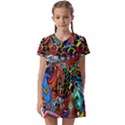 Vector Art Pattern - Kids  Asymmetric Collar Dress View1