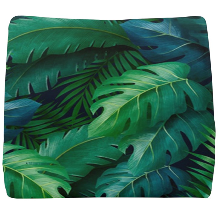 Tropical Green Leaves Background Seat Cushion