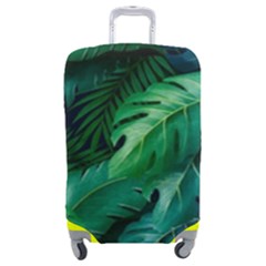 Tropical Green Leaves Background Luggage Cover (medium) by Amaryn4rt