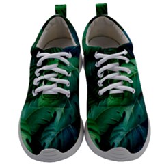 Tropical Green Leaves Background Mens Athletic Shoes by Amaryn4rt