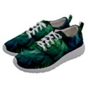 Tropical Green Leaves Background Women Athletic Shoes View2