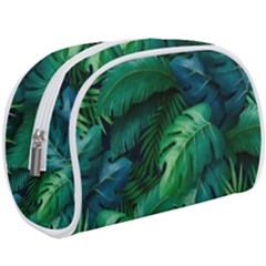 Tropical Green Leaves Background Make Up Case (large) by Amaryn4rt