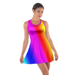 Multi-color-rainbow-background Cotton Racerback Dress