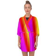 Multi-color-rainbow-background Half Sleeve Chiffon Kimono by Amaryn4rt