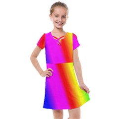 Multi-color-rainbow-background Kids  Cross Web Dress by Amaryn4rt