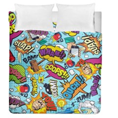 Comic Elements Colorful Seamless Pattern Duvet Cover Double Side (queen Size) by Amaryn4rt