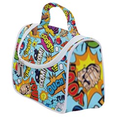 Comic Elements Colorful Seamless Pattern Satchel Handbag by Amaryn4rt